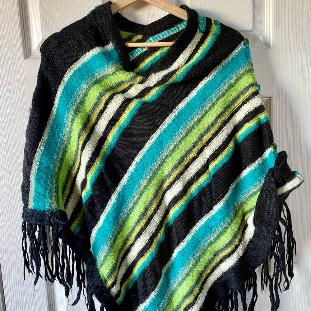 Sanyork 100% Alpaca Poncho Unisex Osfm